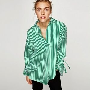 Zara Poplin Shirt with Bows
